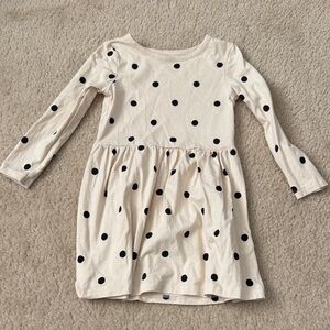 H&M Cream and Black Polka Dot Kids Dress - 3/4T